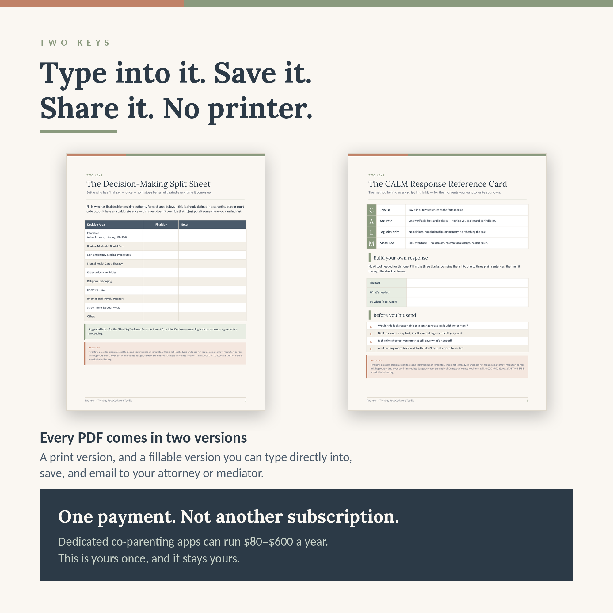 A fillable PDF from the toolkit being filled in on screen