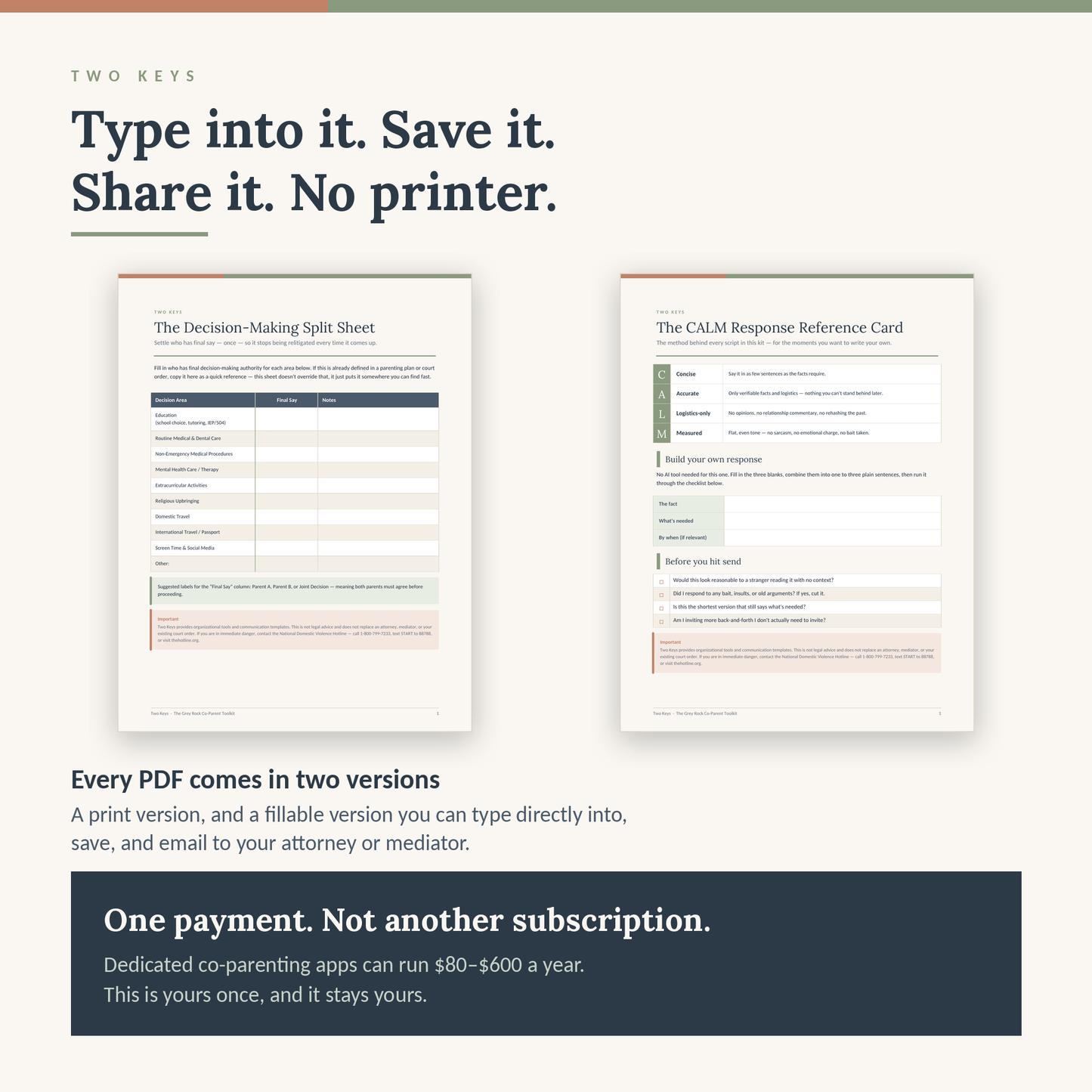 The Grey Rock Co-Parent Toolkit — High-Conflict Co-Parenting Planner, Scripts & AI Message Builder